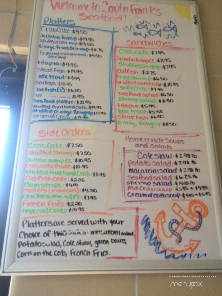 Capt'n Franks Seafood - Baltimore, MD menu_pic