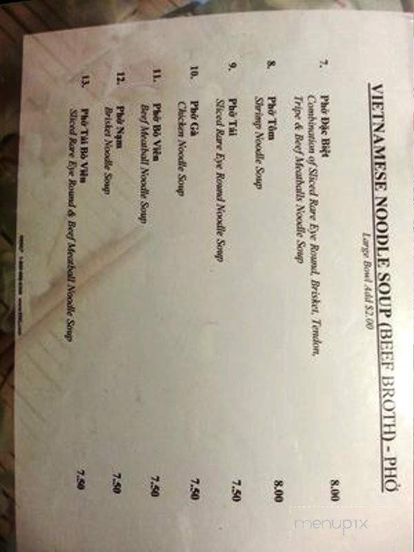 Pho Four Seasons - Beaumont, TX menu_pic