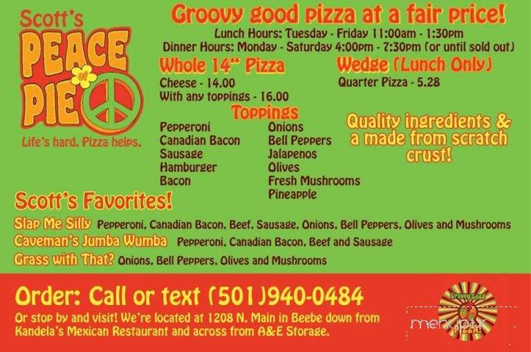 Scott's Peace of Pie - Beebe, AR menu_pic