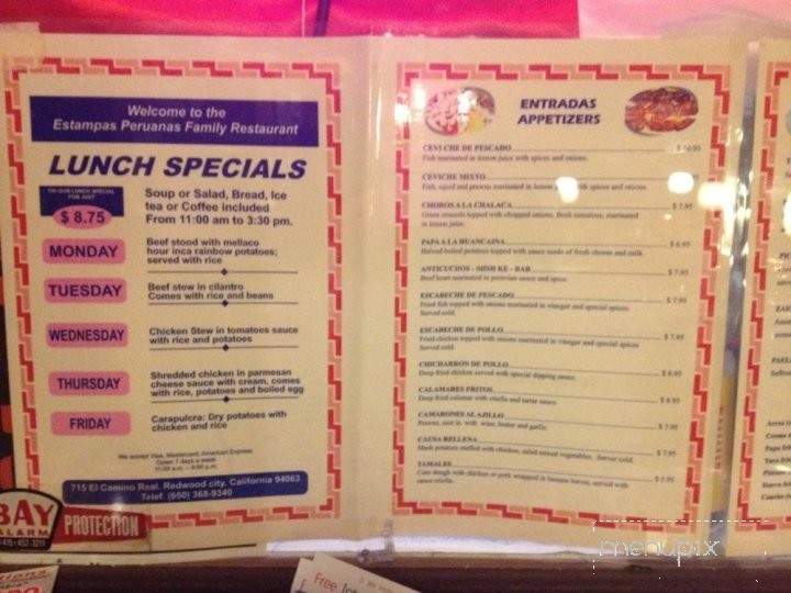 Arriba Peru - Berkeley, CA menu_pic