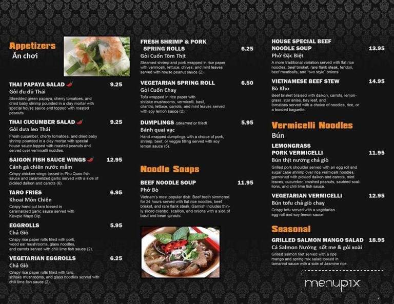 Zen Saigon - Bethany Beach, DE menu_pic