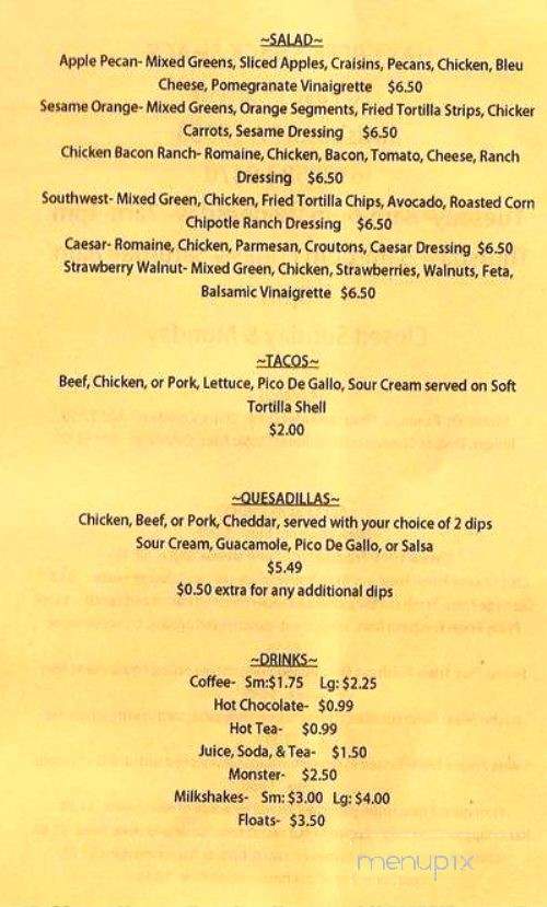 Hay Creek Snack Shack - Birdsboro, PA menu_pic
