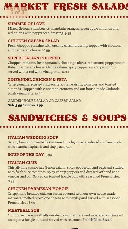 Pasghetti's - Branson, MO menu_pic