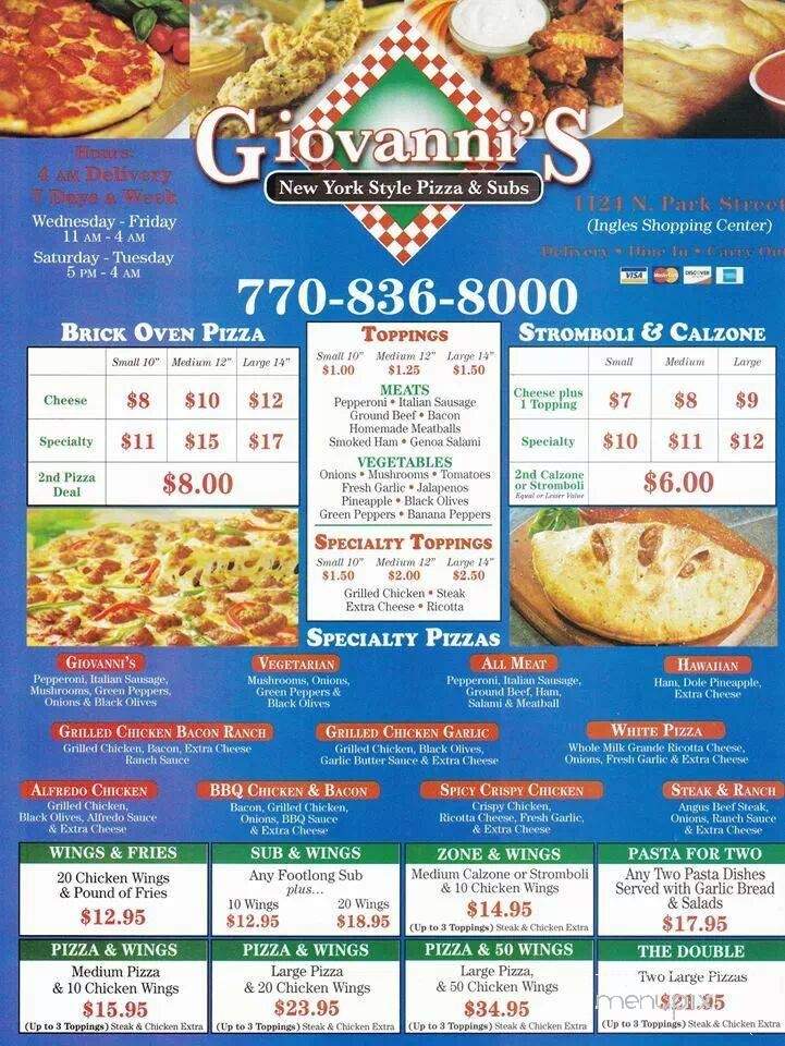 Giovanni's Pizza & Subs - Bremen, GA menu_pic