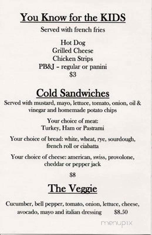 J's on the Corner - Bridgeport, CA menu_pic