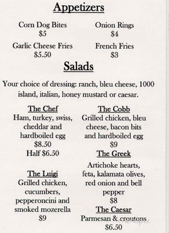 J's on the Corner - Bridgeport, CA menu_pic