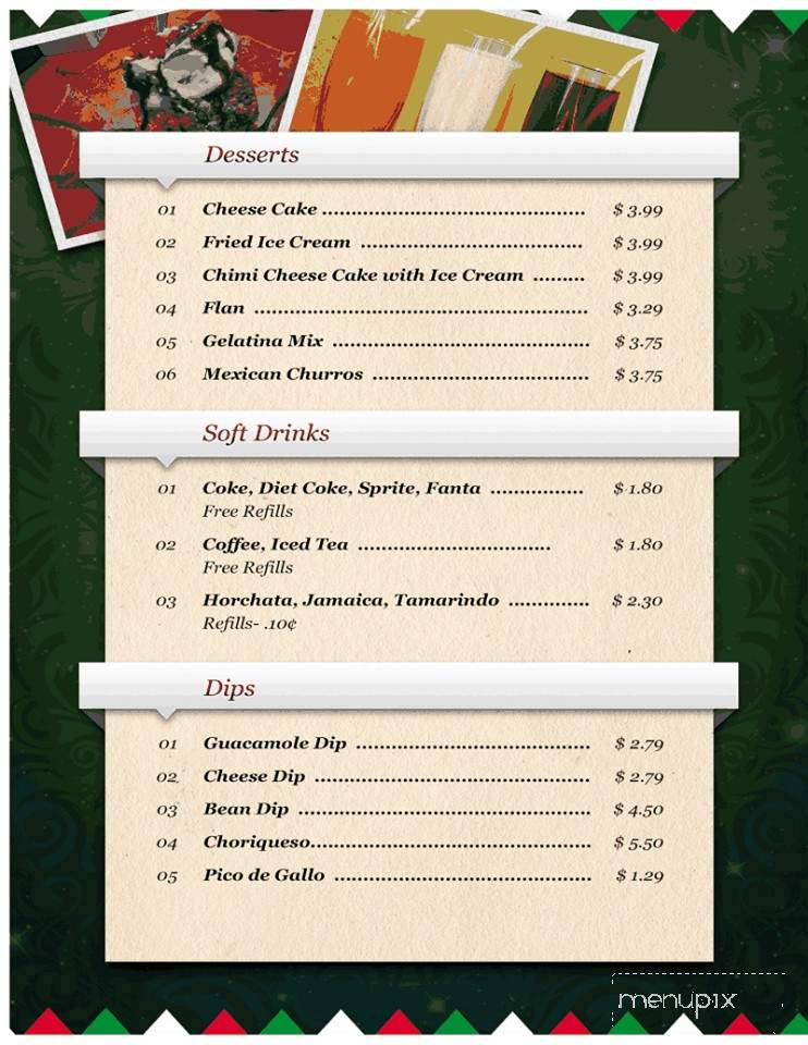Los Charros - Broadway, NC menu_pic