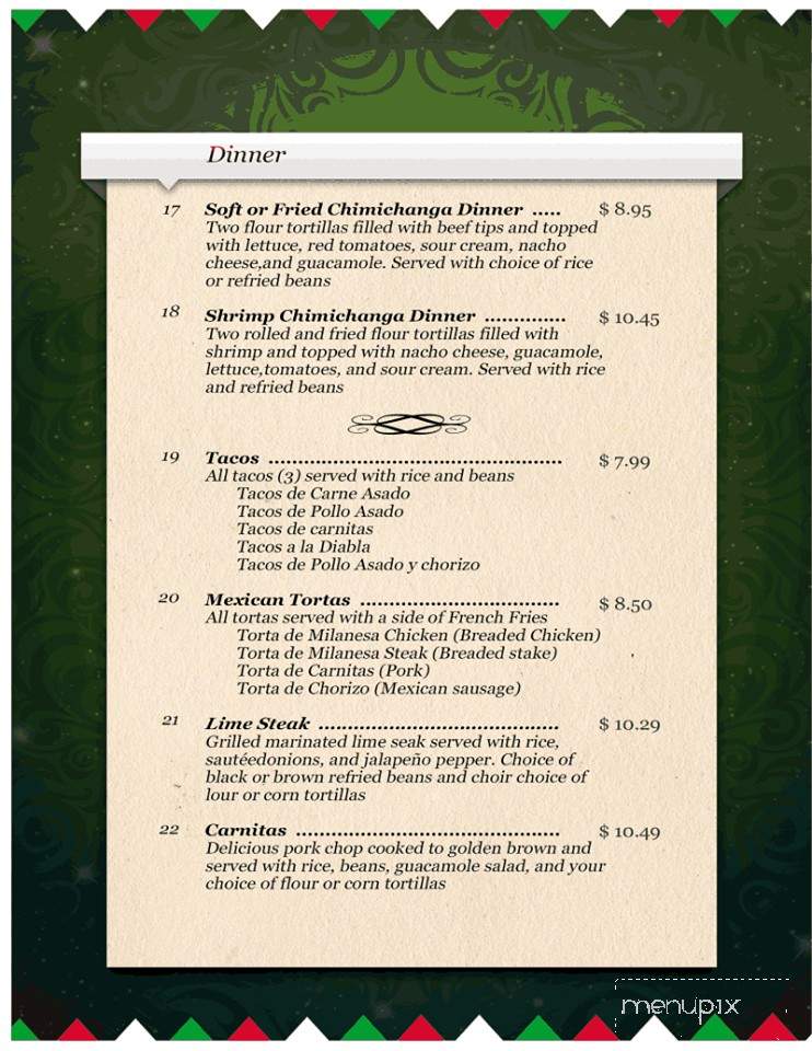 Los Charros - Broadway, NC menu_pic