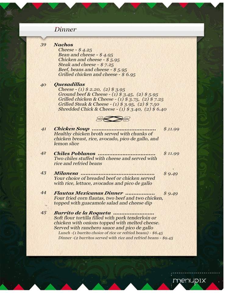 Los Charros - Broadway, NC menu_pic