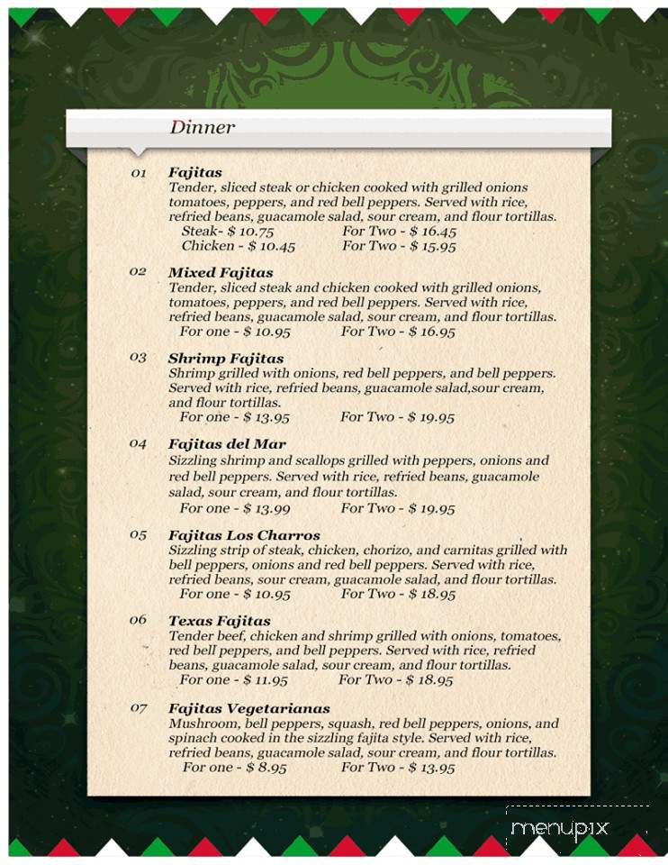 Los Charros - Broadway, NC menu_pic