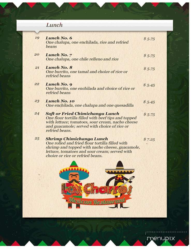 Los Charros - Broadway, NC menu_pic
