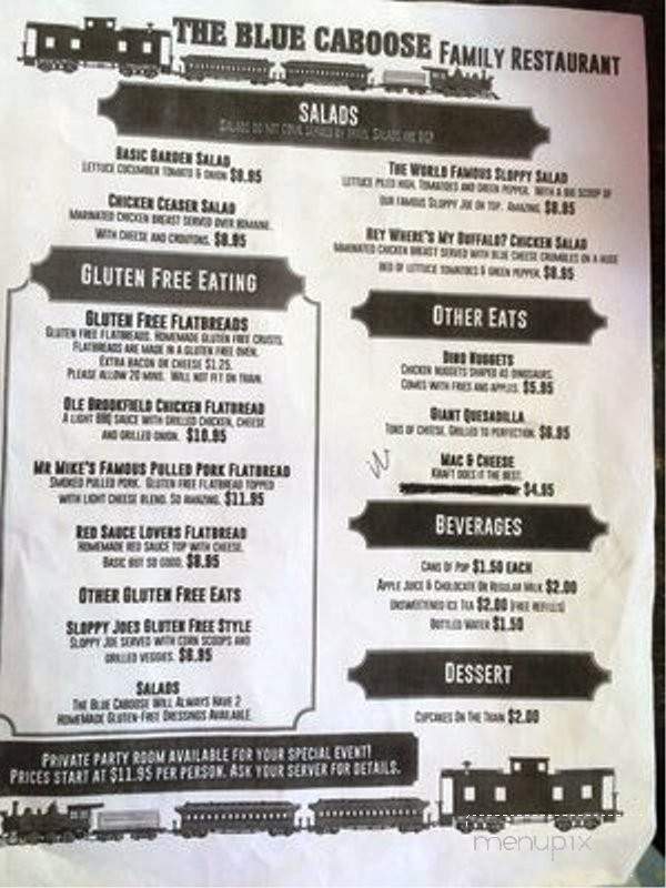 Blue Caboose Family Resturant - Brookfield, IL menu_pic