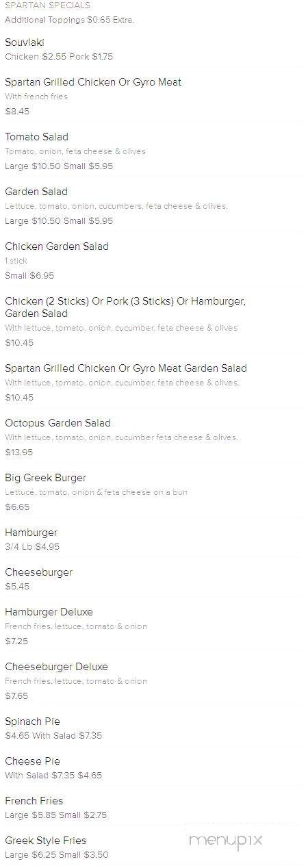 Spartan Souvlaki II - Brooklyn, NY menu_pic