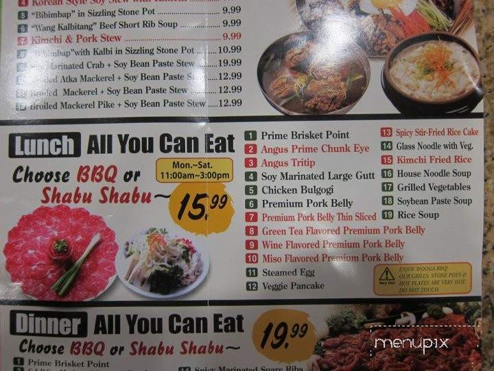 Wooga Korean BBQ House - Buena Park, CA menu_pic
