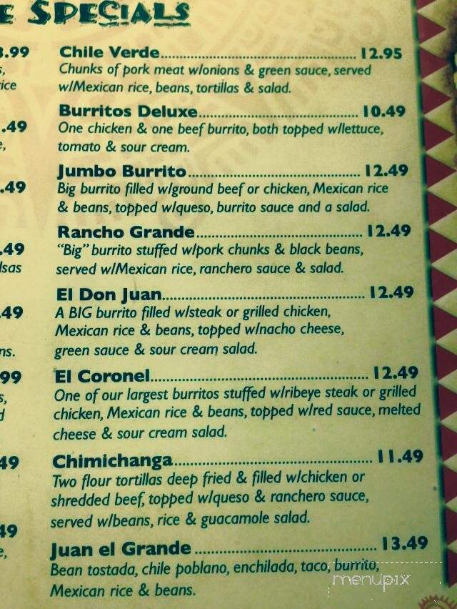 Don Juan Mexican Bar and Grill - Buffalo, NY menu_pic