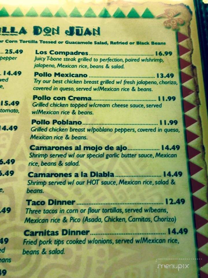 Don Juan Mexican Bar and Grill - Buffalo, NY menu_pic
