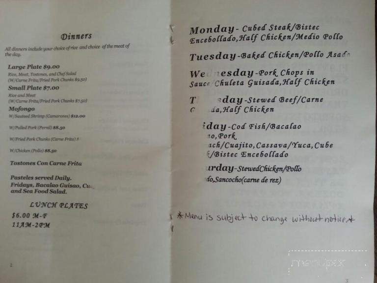 Sazon Criollo - Buffalo, NY menu_pic
