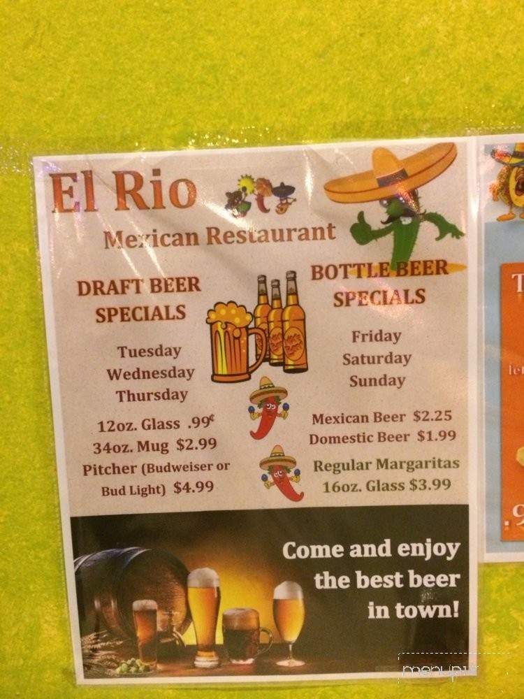 El Rio Mexican Restaurant - Butner, NC menu_pic