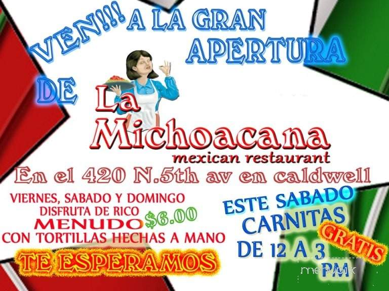 La Michoacana Mexican Restaurant - Caldwell, ID menu_pic
