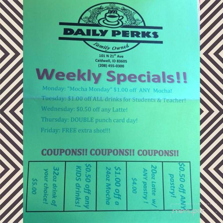 Daily Perks - Caldwell, ID menu_pic