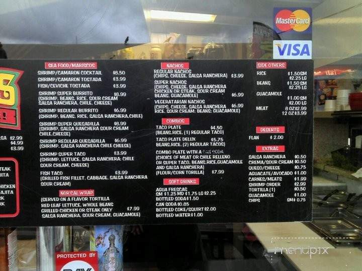 Tony's Tacos #2 - Calumet City, IL menu_pic