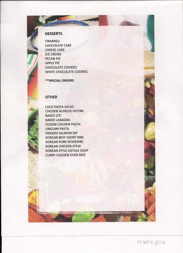 Friends Cafe - Camden, NJ menu_pic