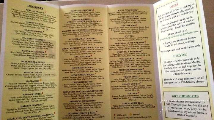 Gourmet Soup Kitchen - Canoga Park, CA menu_pic