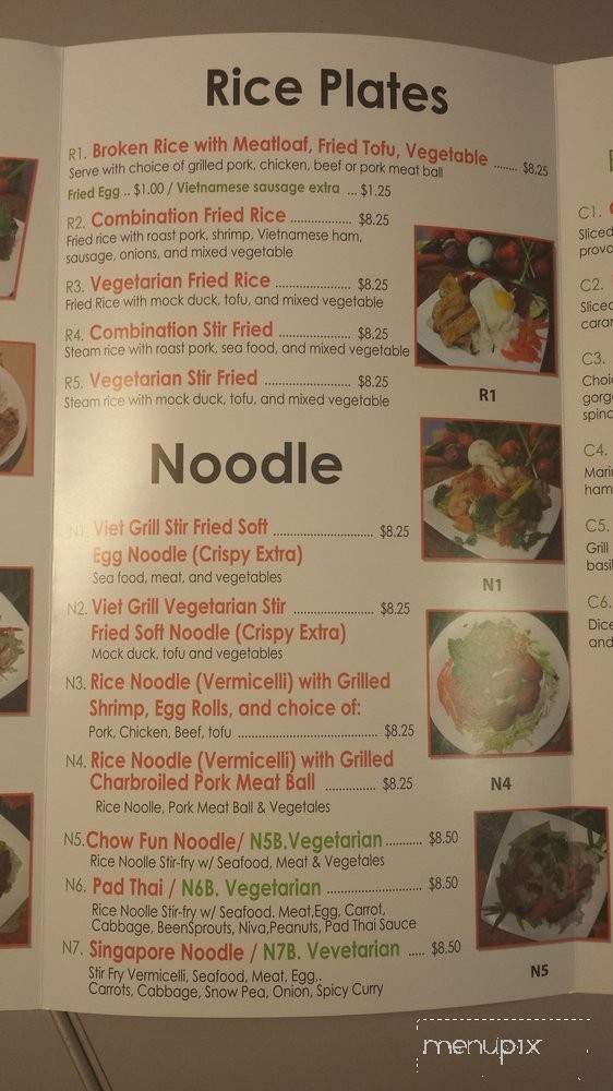 Viet Grill - Carlsbad, CA menu_pic