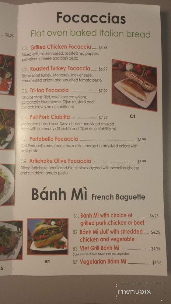 Viet Grill - Carlsbad, CA menu_pic