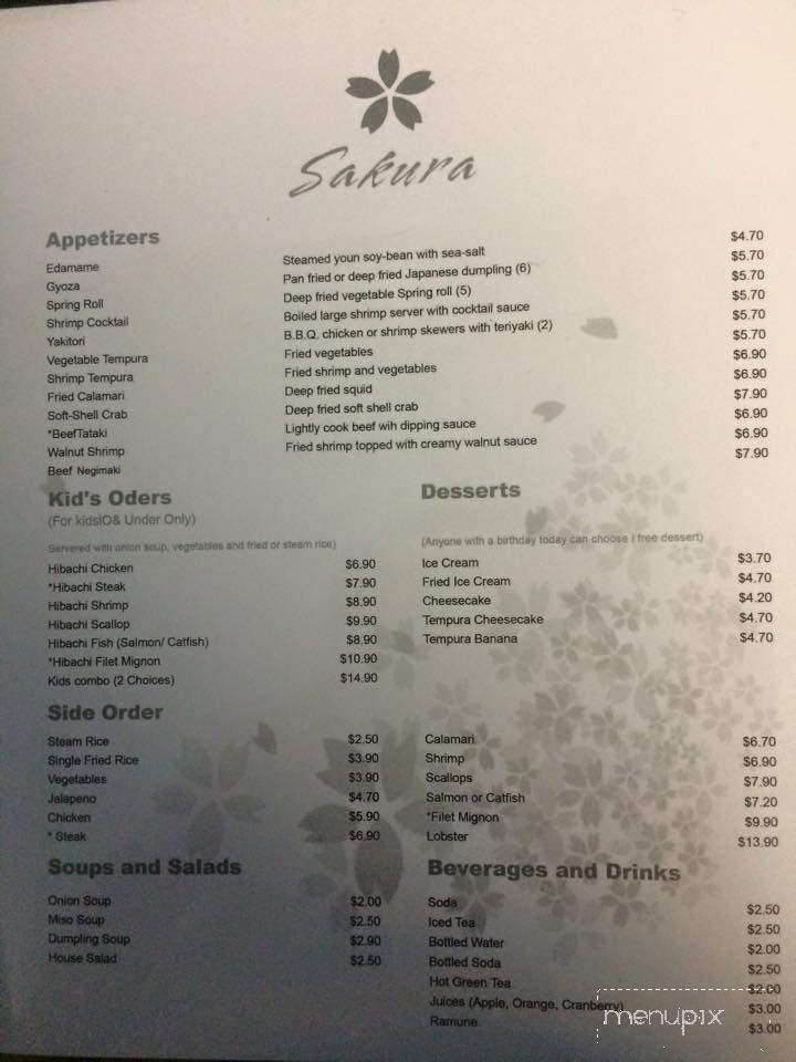 Sakura Japanese Steakhouse - Carlsbad, NM menu_pic