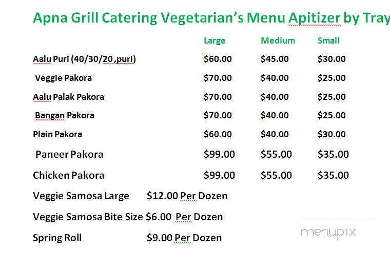 Apna Grill - Carrollton, TX menu_pic