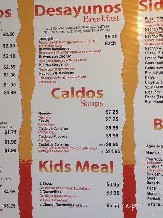 Cuco's Burrito Express - Cary, IL menu_pic