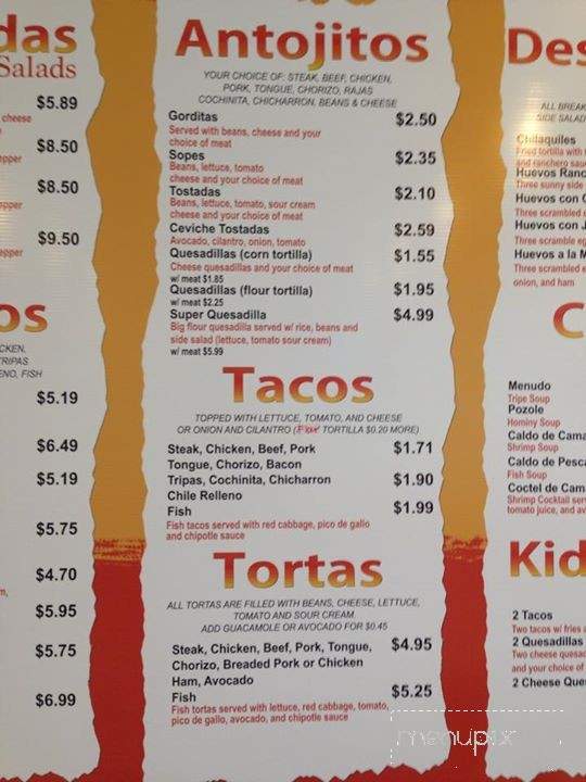 Cuco's Burrito Express - Cary, IL menu_pic