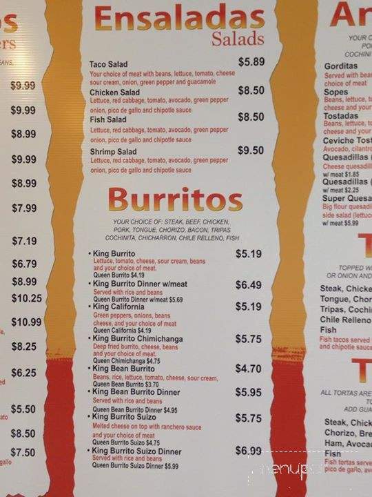 Cuco's Burrito Express - Cary, IL menu_pic