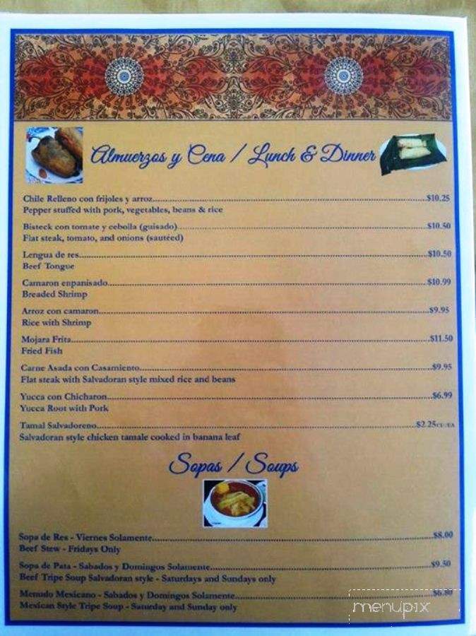 Pupuseria Santa Tecla Restaurant - Casa Grande, AZ menu_pic