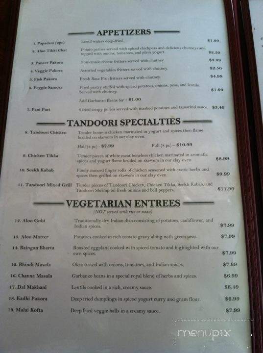 Sunlight Indian Cuisine - Ceres, CA menu_pic