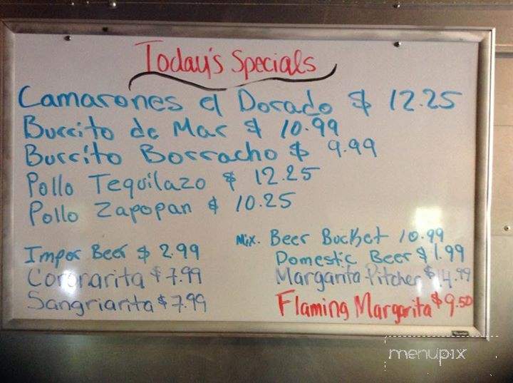 El Tequilazo - Charlestown, IN menu_pic