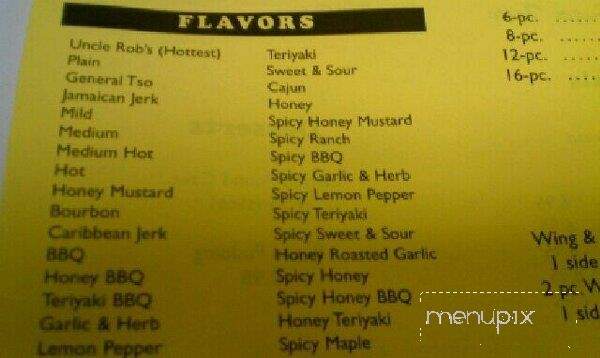 Uncle Rob Wings n Things - Chesapeake, VA menu_pic