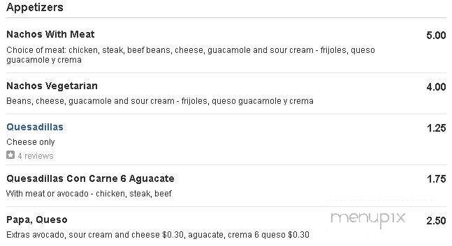 Allende Restaurant - Chicago, IL menu_pic