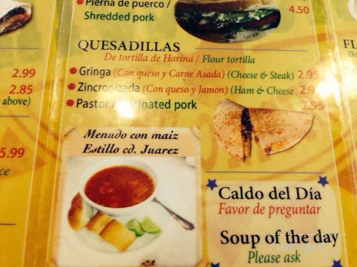 Burritos Juarez - Chicago, IL menu_pic