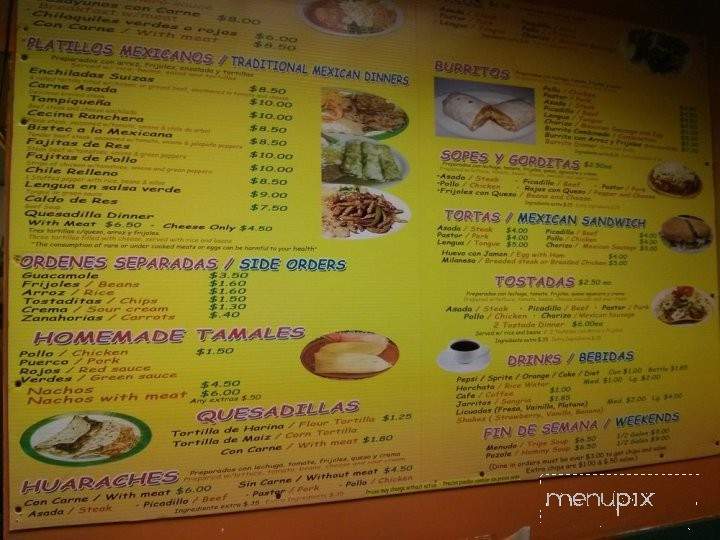 El Taco Sabroso - Chicago, IL menu_pic