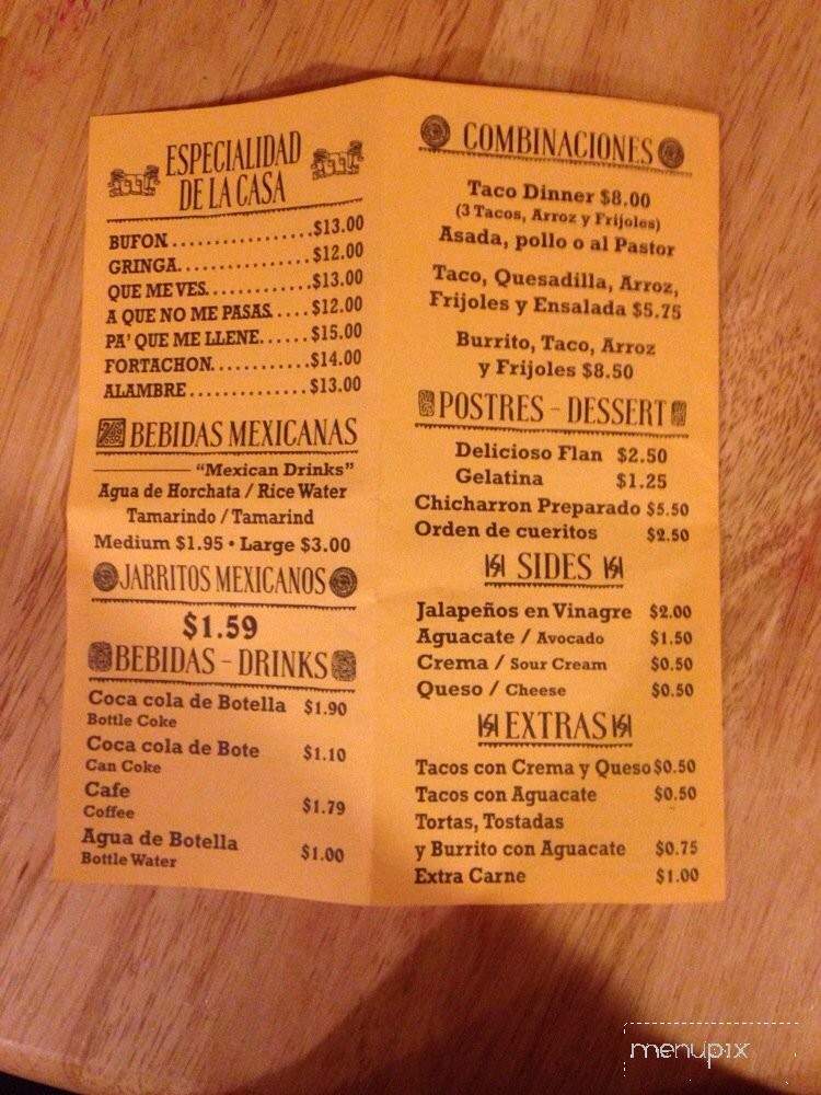 Los Flacos - Chicago, IL menu_pic