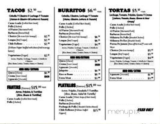 Taqueria 5 de Mayo - Chicago, IL menu_pic