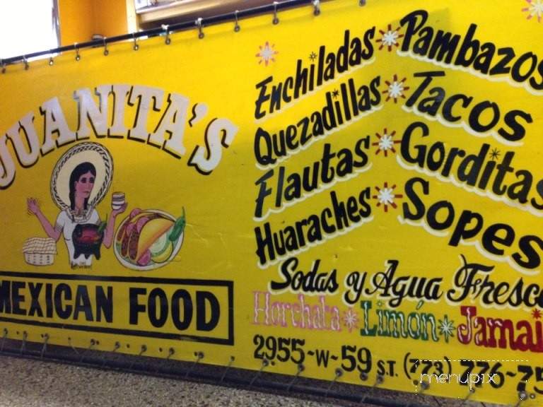Juanita's Mexican Foods - Chicago, IL menu_pic