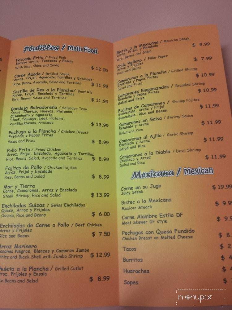 Restaurante Olocuilta - Chicago, IL menu_pic