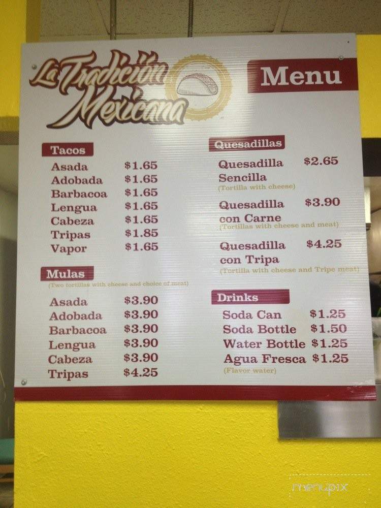 La Tradicion Mexicana - Chula Vista, CA menu_pic