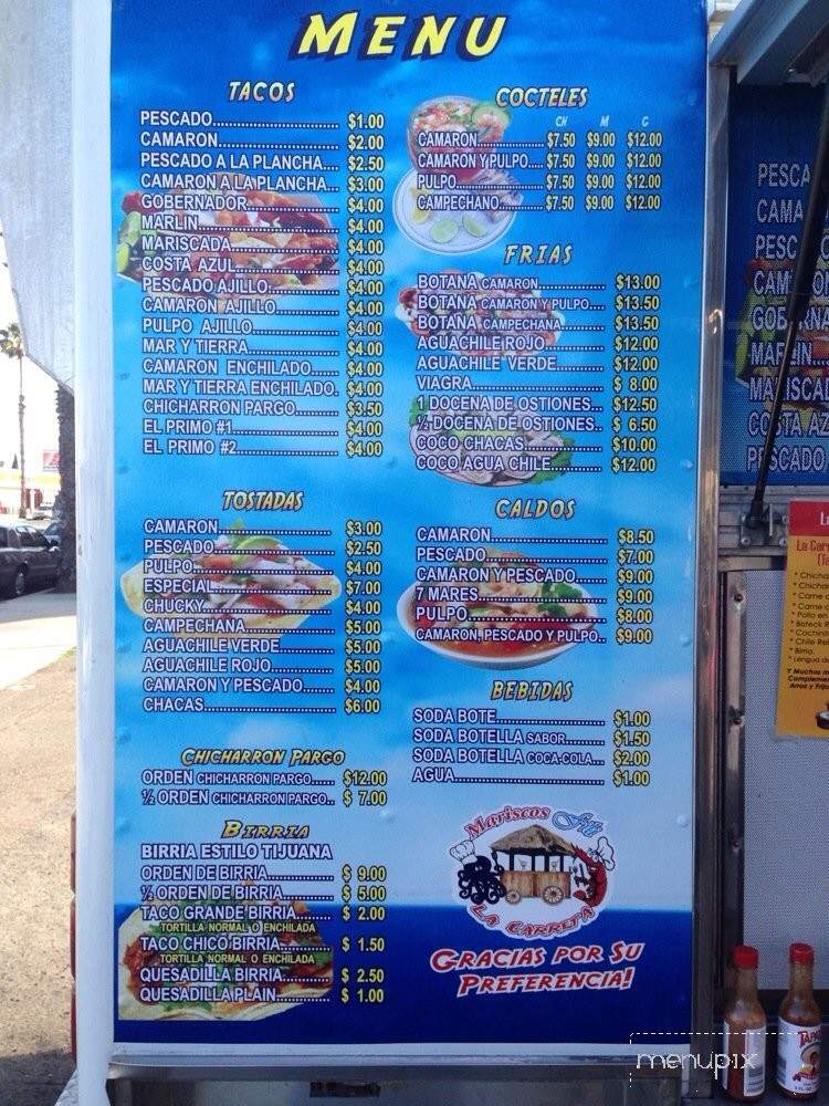 Mariscos Fili la Carreta - Chula Vista, CA menu_pic