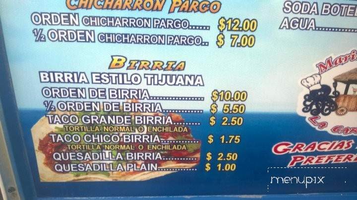 Mariscos Fili la Carreta - Chula Vista, CA menu_pic