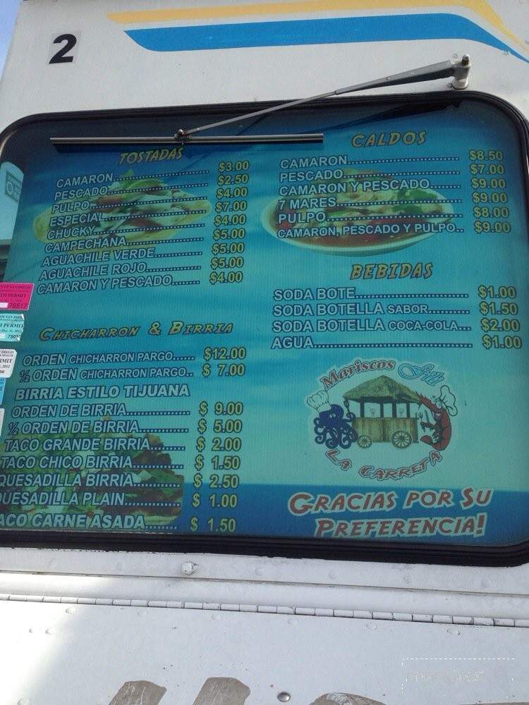 Mariscos Fili la Carreta - Chula Vista, CA menu_pic