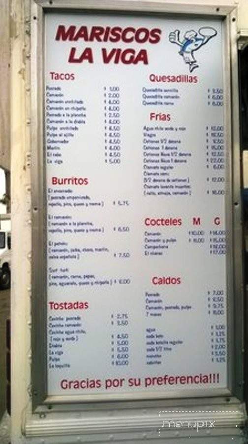 Mariscos la Viga - Chula Vista, CA menu_pic